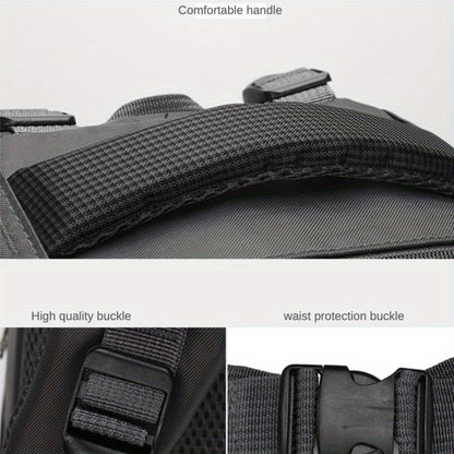 15.85gal Hiking Backpack – Durable Nylon Travel Bag with Shoe Compartment & Bottle Holder