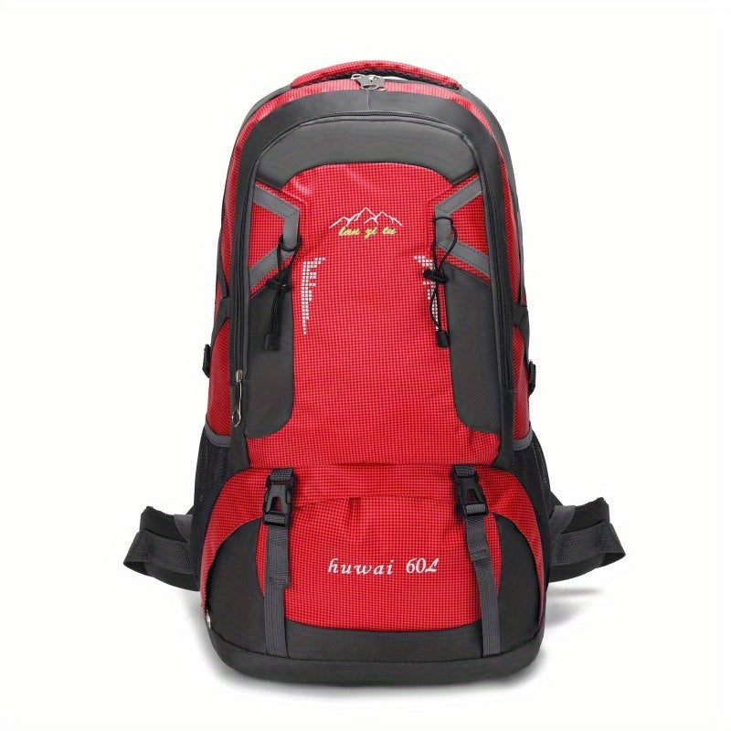 15.85gal Hiking Backpack – Durable Nylon Travel Bag with Shoe Compartment & Bottle Holder