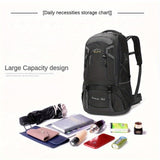 15.85gal Hiking Backpack – Durable Nylon Travel Bag with Shoe Compartment & Bottle Holder