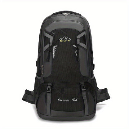 15.85gal Hiking Backpack – Durable Nylon Travel Bag with Shoe Compartment & Bottle Holder