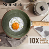 12-Piece Granite Nonstick Induction Cookware Set - Premium Aluminum Pots and Pans with Durable, Scratch-Resistant Coating, Easy Food Release, and Heat Distribution - PHIVILLA Kitchen Academy Brand
