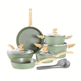 12-Piece Granite Nonstick Induction Cookware Set - Premium Aluminum Pots and Pans with Durable, Scratch-Resistant Coating, Easy Food Release, and Heat Distribution - PHIVILLA Kitchen Academy Brand