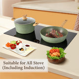 12-Piece Granite Nonstick Induction Cookware Set - Premium Aluminum Pots and Pans with Durable, Scratch-Resistant Coating, Easy Food Release, and Heat Distribution - PHIVILLA Kitchen Academy Brand