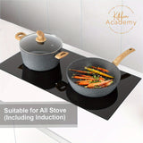 17-Piece Premium Green Granite Induction Cookware Set - Durable Aluminum Non-Stick Pots and Pans Set with Heat-Resistant Handles - PHIVILLA Brand, Easy Cleaning, and Even Heat Distribution