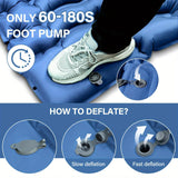 [Thick Self-Inflating Sleeping Pad] 4" Extra-Thick Double Sleeping Pad - Self Inflating for 2 Person with Pillow and Foot Pump - Portable Camping Mat