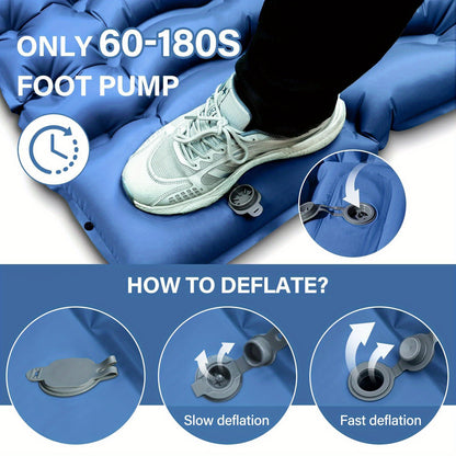 4-Inch Double Self-Inflating Sleeping Pad with Pillow & Pump