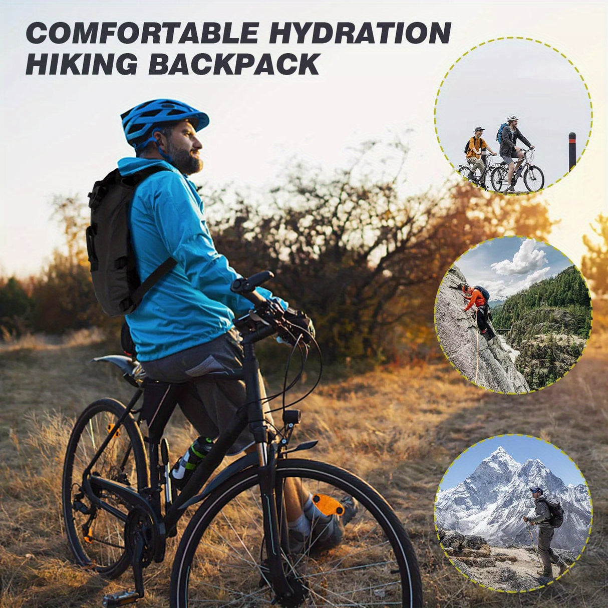 1PC 3L Hydration Backpack Water Bladder Bag Pack Cycling Outdoor Hiking Camping Bag