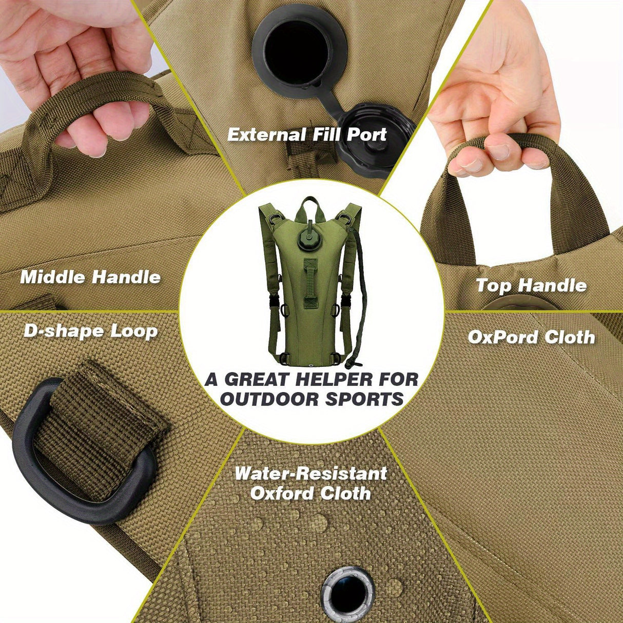 1PC 3L Hydration Backpack Water Bladder Bag Pack Cycling Outdoor Hiking Camping Bag