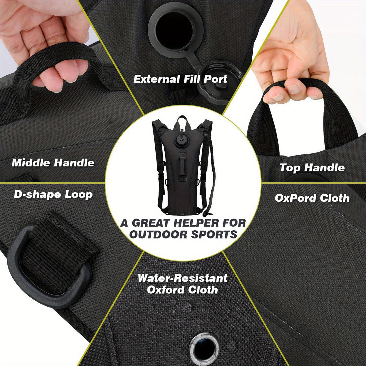 1PC 3L Hydration Backpack Water Bladder Bag Pack Cycling Outdoor Hiking Camping Bag