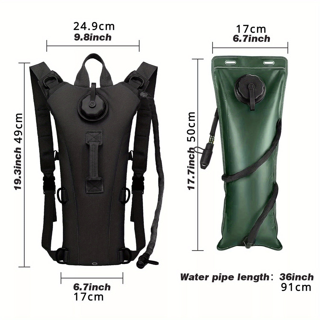 1PC 3L Hydration Backpack Water Bladder Bag Pack Cycling Outdoor Hiking Camping Bag