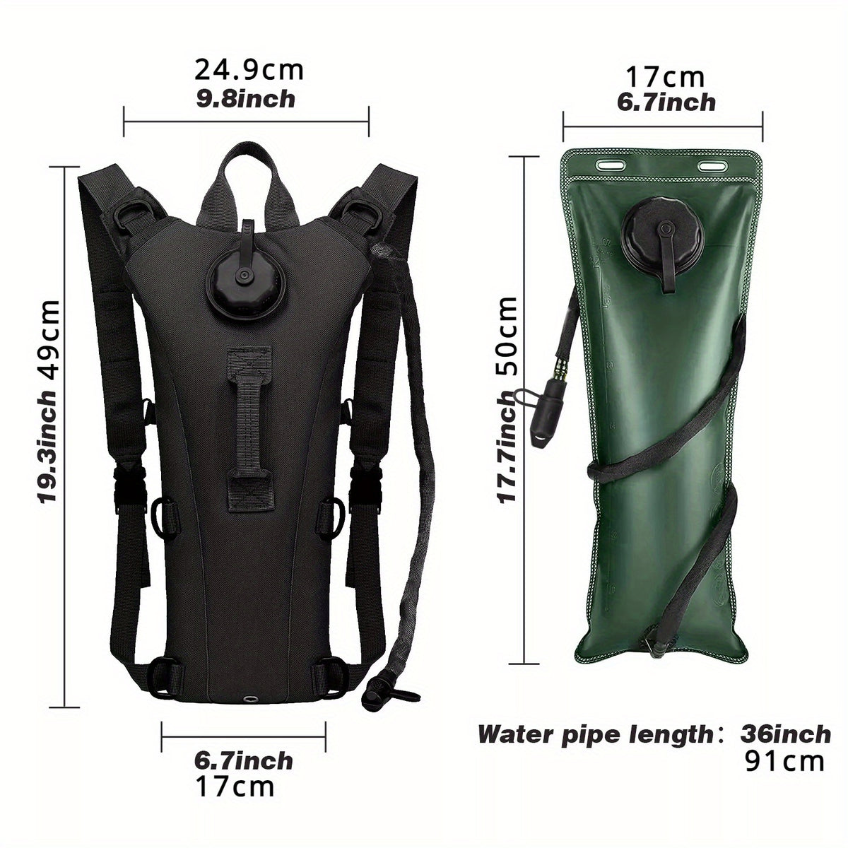 1PC 3L Hydration Backpack Water Bladder Bag Pack Cycling Outdoor Hiking Camping Bag