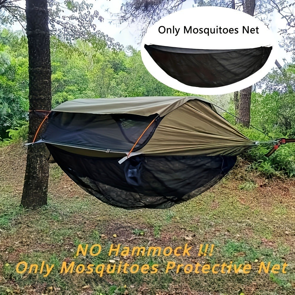 1pc Black Hammock Mosquito Net - Lightweight, Portable, and Durable Mesh Protection for Outdoor Camping, Travel, and Relaxation - Fits All Hammocks, Easy Setup with Adjustable Elastic Bungees, Hammocks for Outside
