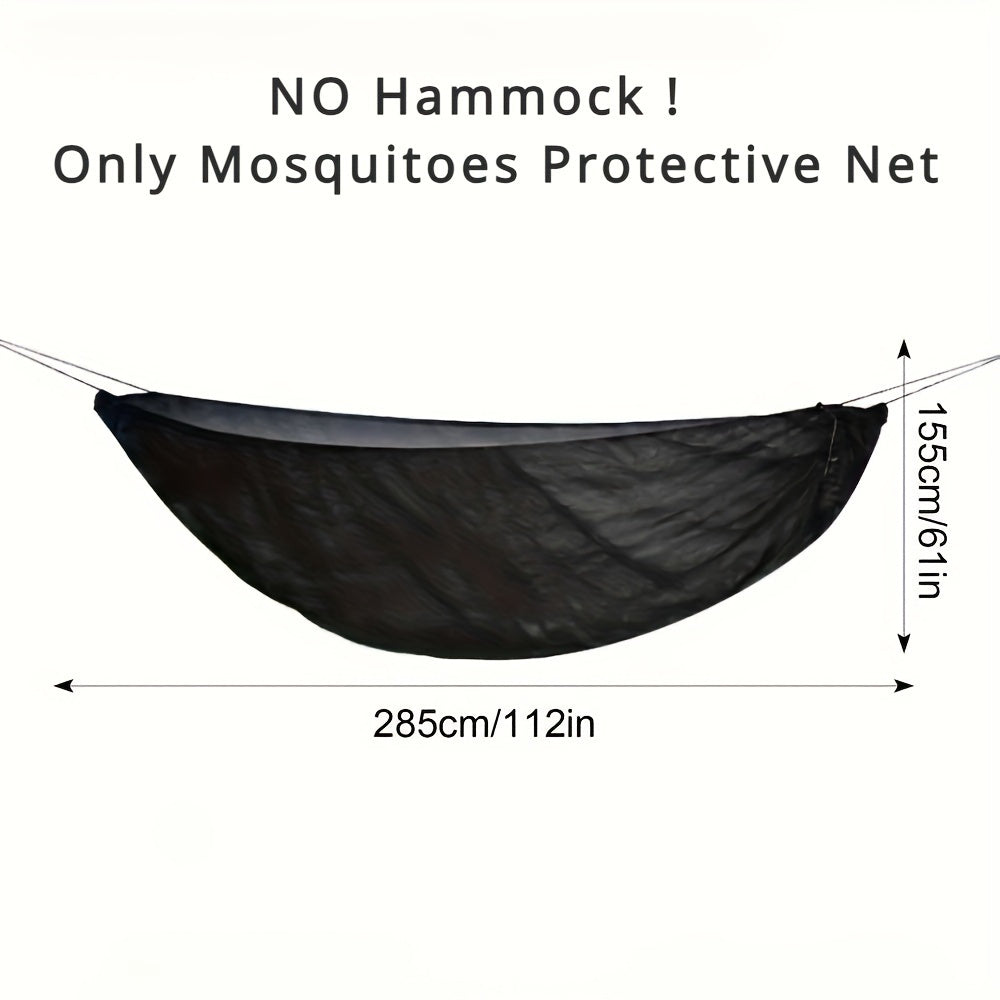 1pc Black Hammock Mosquito Net - Lightweight, Portable, and Durable Mesh Protection for Outdoor Camping, Travel, and Relaxation - Fits All Hammocks, Easy Setup with Adjustable Elastic Bungees, Hammocks for Outside