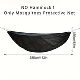 1pc Black Hammock Mosquito Net - Lightweight, Portable, and Durable Mesh Protection for Outdoor Camping, Travel, and Relaxation - Fits All Hammocks, Easy Setup with Adjustable Elastic Bungees, Hammocks for Outside