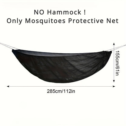 1pc Black Hammock Mosquito Net - Lightweight, Portable, and Durable Mesh Protection for Outdoor Camping, Travel, and Relaxation - Fits All Hammocks, Easy Setup with Adjustable Elastic Bungees, Hammocks for Outside