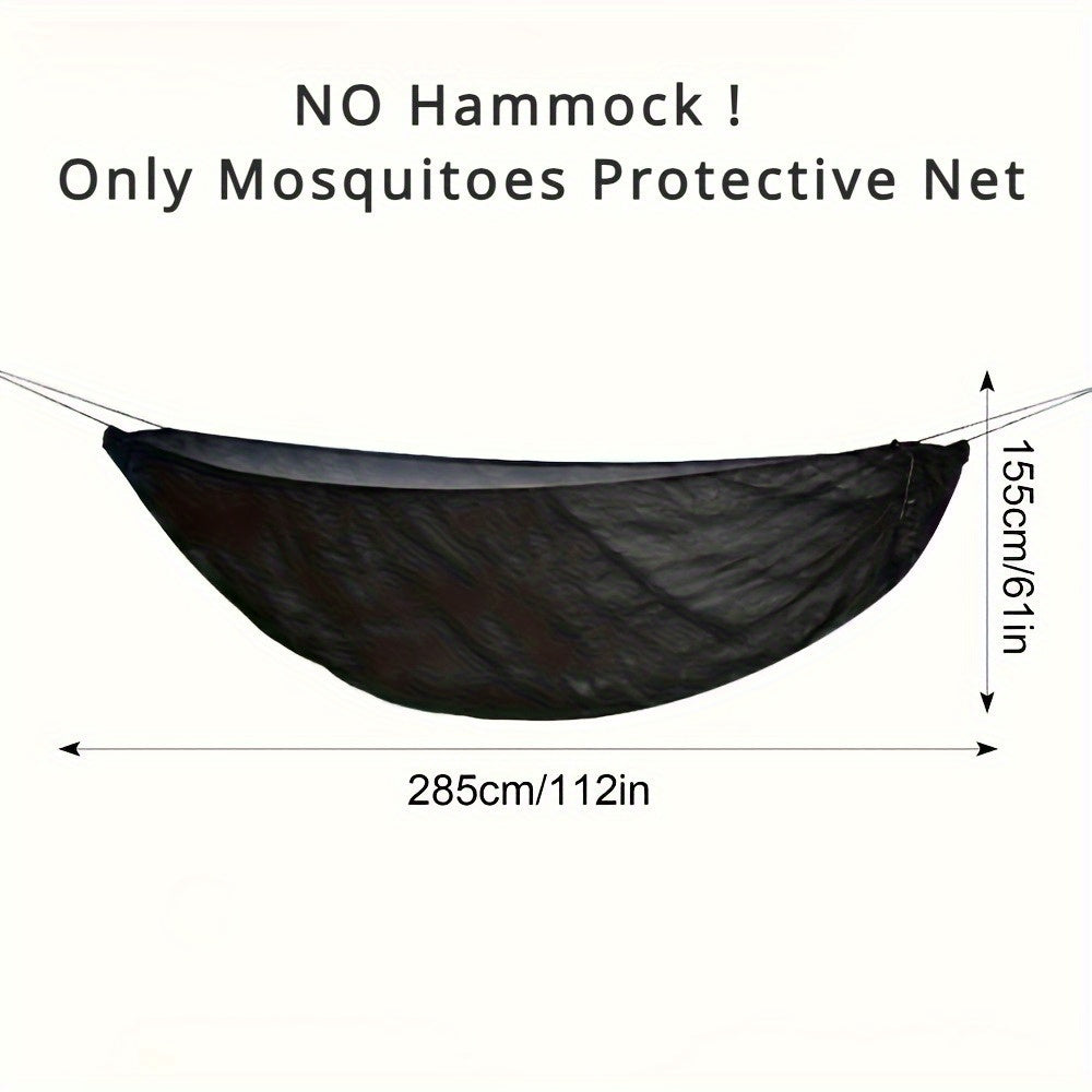 1pc Black Hammock Mosquito Net - Lightweight, Portable, and Durable Mesh Protection for Outdoor Camping, Travel, and Relaxation - Fits All Hammocks, Easy Setup with Adjustable Elastic Bungees, Hammocks for Outside