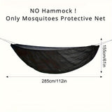 1pc Black Hammock Mosquito Net - Lightweight, Portable, and Durable Mesh Protection for Outdoor Camping, Travel, and Relaxation - Fits All Hammocks, Easy Setup with Adjustable Elastic Bungees, Hammocks for Outside