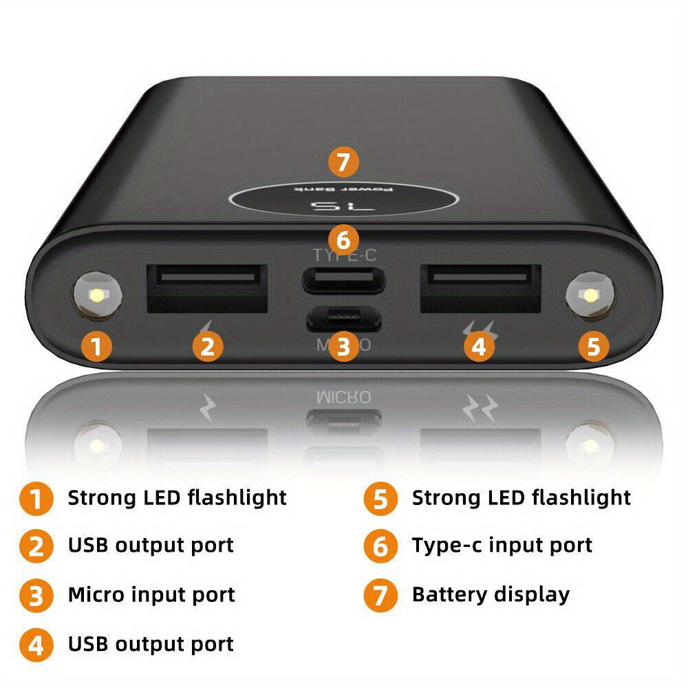 10000mAh Portable Power Bank USB LCD External Battery Charger For Cell Phone