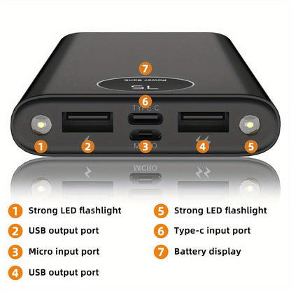 10000mAh Portable Power Bank USB LCD External Battery Charger For Cell Phone