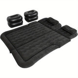 Thickened Car Air Mattress - Inflatable Vehicle Travel Bed for Camping, Road Trips, and Outdoor Adventures - Durable, Water-Resistant, and Portable Sleeping Pad with Easy Inflation and Deflation (Black)