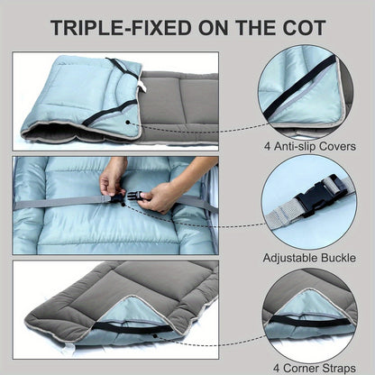 Cot Mattress for Camping - Extra Thick Camping Sleeping Pad for Outdoor, Soft Portable Cot Pad, Non-Slip Camping Mattress Pad (75''x30'') Camping Accessories