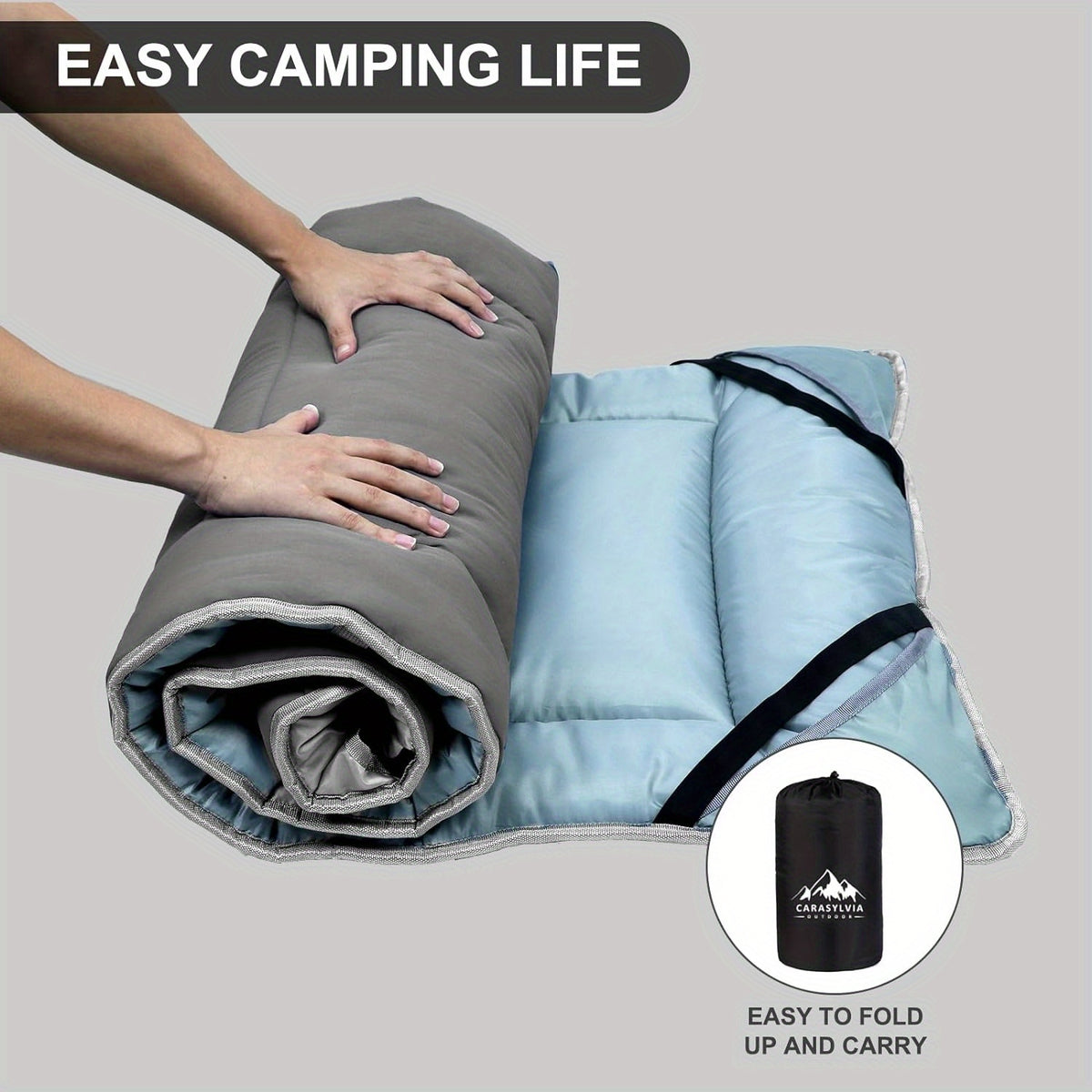Cot Mattress for Camping - Extra Thick Camping Sleeping Pad for Outdoor, Soft Portable Cot Pad, Non-Slip Camping Mattress Pad (75''x30'') Camping Accessories