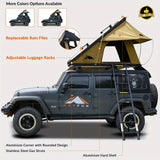 Adventurer Rooftop Tent Hardshell with Luggage RacksandReplaceable Rain Flies, Truck Bed Tent for Camping, Pop Up Overland Roof Top Tents for Truck Jeep SUV Car Van Wrangler Tacoma
