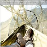 Hammocks for Outside with Mosquito Net, Camping Hammock Lightweight Portable Parachute 2 Person Outdoor Hammock for Indoor Backpacking Survival Travel Patio Army Green