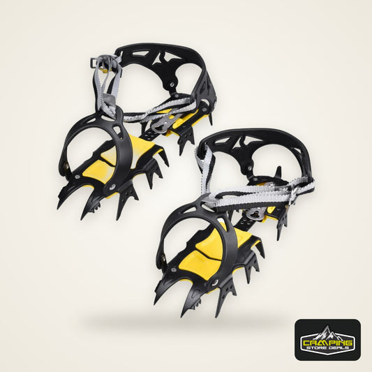 18-Teeth Climbing Anti Skid Crampons Adjustable Winter Walk Ice Claw Mountaineering Snowshoes Manganese Steel Outdoor Shoe Cover