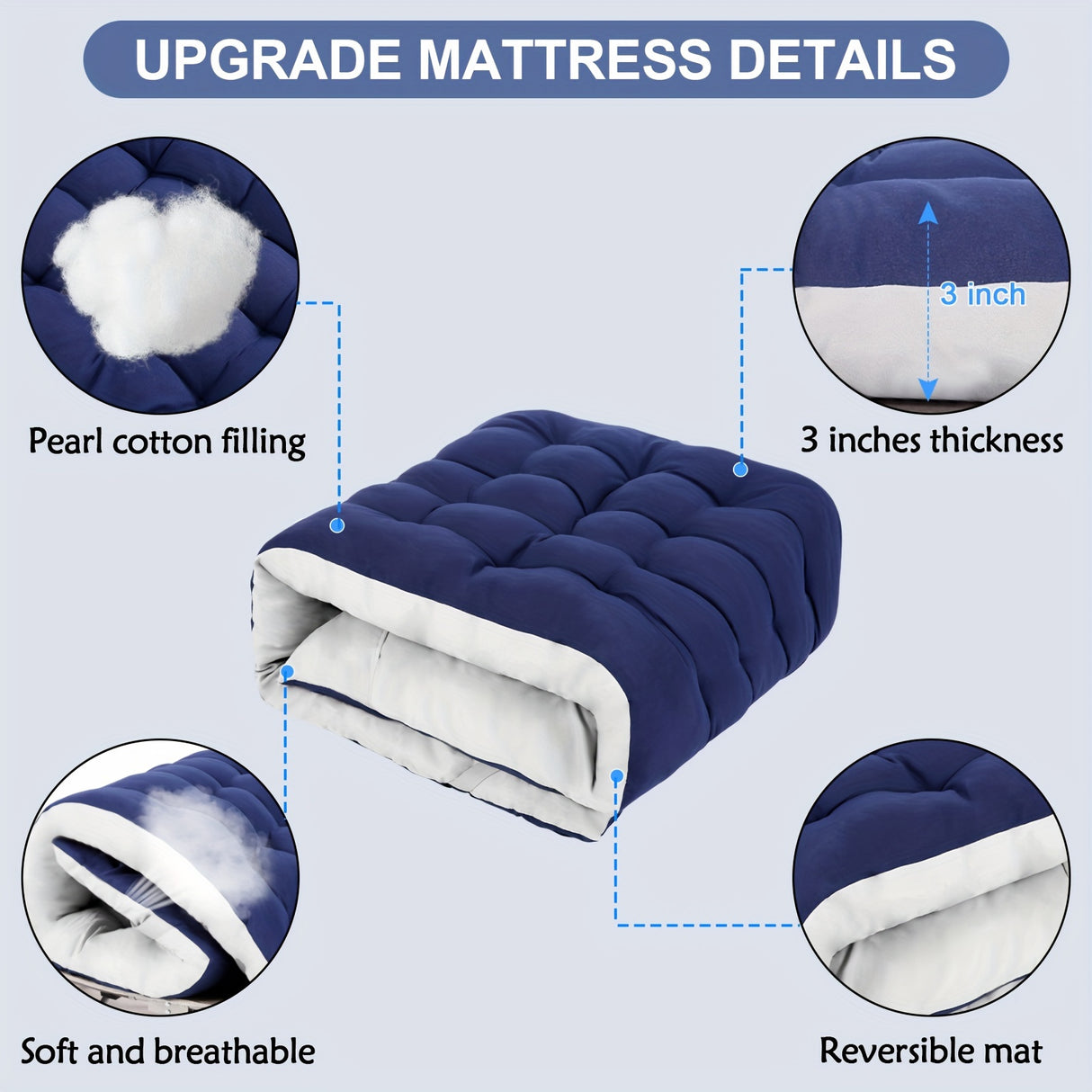 Camping Sleeping Cots with cotton-padded/Velvet Mattress, 900lbs Double Layer Oxford Portable Folding Cots for Garden, Camping, Hiking, Outdoor, Home, Office, Lightweight, Stable, Durable