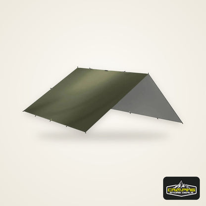 19 Hang Point Tarp Waterpoof Survival Bushcraft Sun Shelter Beach Shade Tent Outdoor Canopy Backpacking Tourist Awning 4x4 3x3m