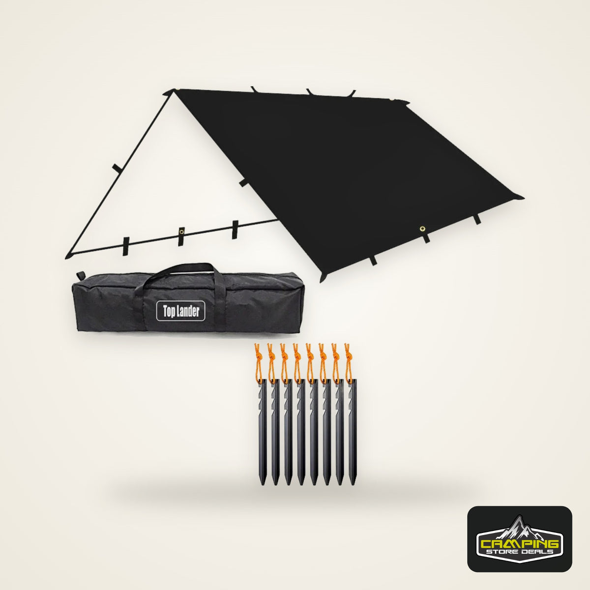 19 Hang Point Tarp Waterpoof Survival Bushcraft Sun Shelter Beach Shade Tent Outdoor Canopy Backpacking Tourist Awning 4x4 3x3m