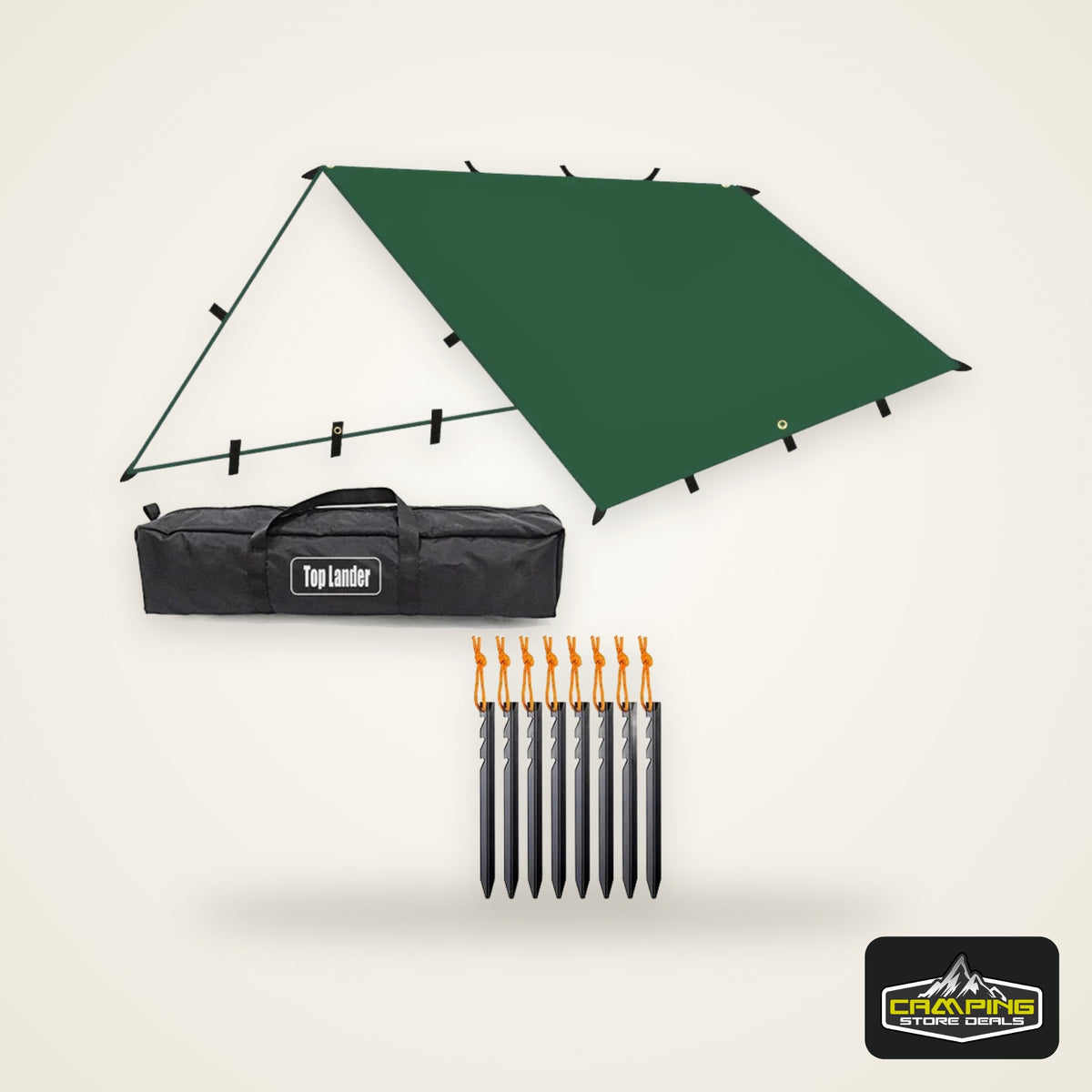 19 Hang Point Tarp Waterpoof Survival Bushcraft Sun Shelter Beach Shade Tent Outdoor Canopy Backpacking Tourist Awning 4x4 3x3m