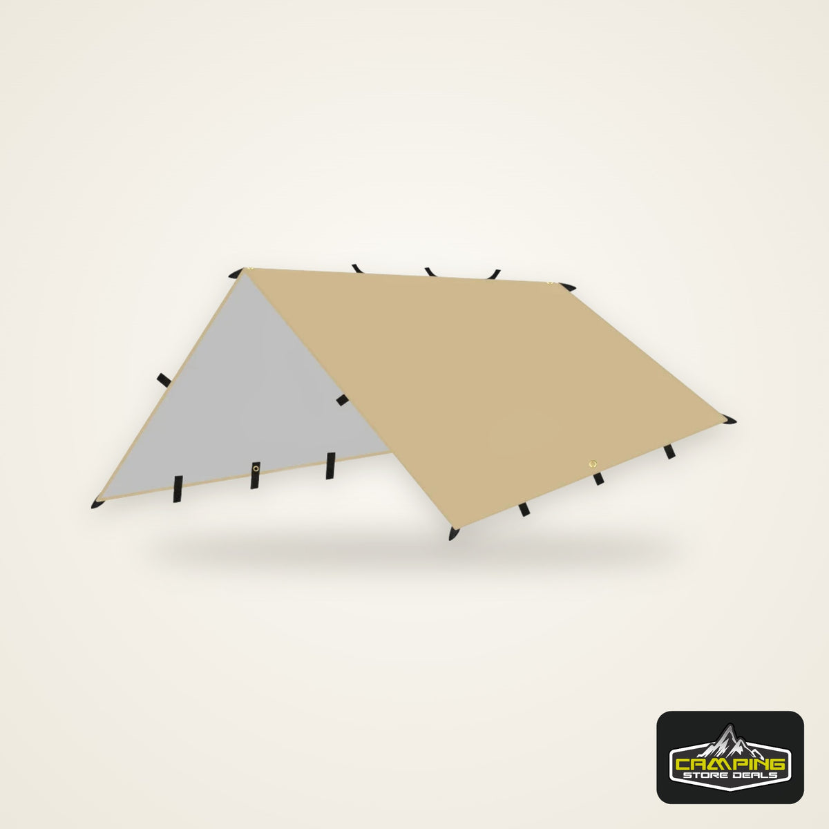 19 Hang Point Tarp Waterpoof Survival Bushcraft Sun Shelter Beach Shade Tent Outdoor Canopy Backpacking Tourist Awning 4x4 3x3m