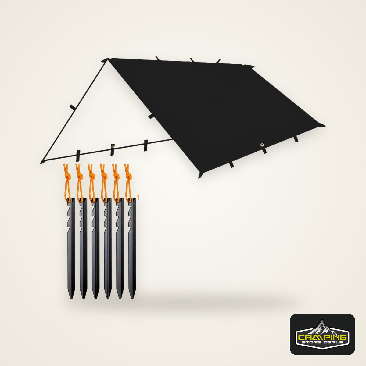 19 Hang Point Tarp Waterpoof Survival Bushcraft Sun Shelter Beach Shade Tent Outdoor Canopy Backpacking Tourist Awning 4x4 3x3m