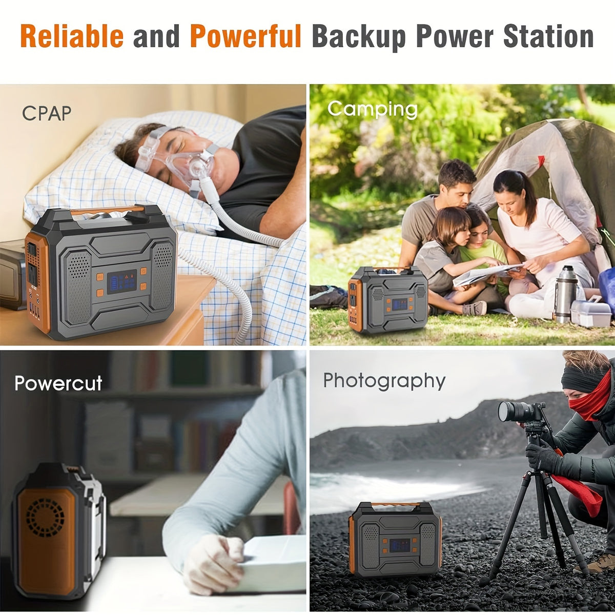 [300W Portable Solar Generator] Portable Power Station Solar Generator - 300W/250W/150W/100W, 146Wh/155Wh/250Wh/280Wh/296Wh Compact Lithium-Ion Battery Charger with 110V AC Outlet, DC & USB Outputs, LED Flashlight, Built-in C