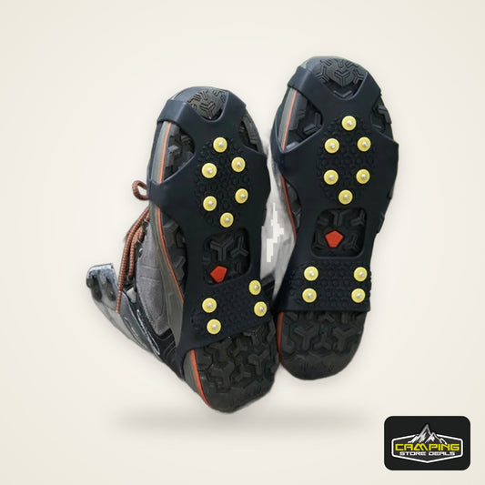 1Pair 10 Teeth Snow Ice Claw Climbing Anti-Slip Ice Grips Shoe Spikes Crampon Cleats Sport Shoes Cover for Walking Hiking Boots