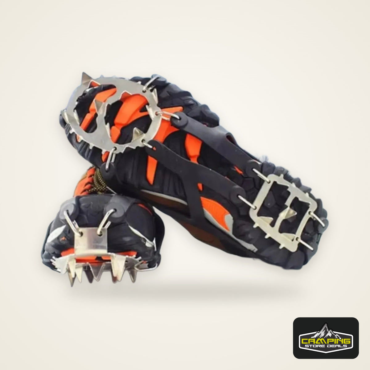 1Pair Professional Climbing Crampons 18 Studs Anti-Skid Ice Snow Walking Shoes Spike Grip Winter Outdoor Equipment Camping Gear