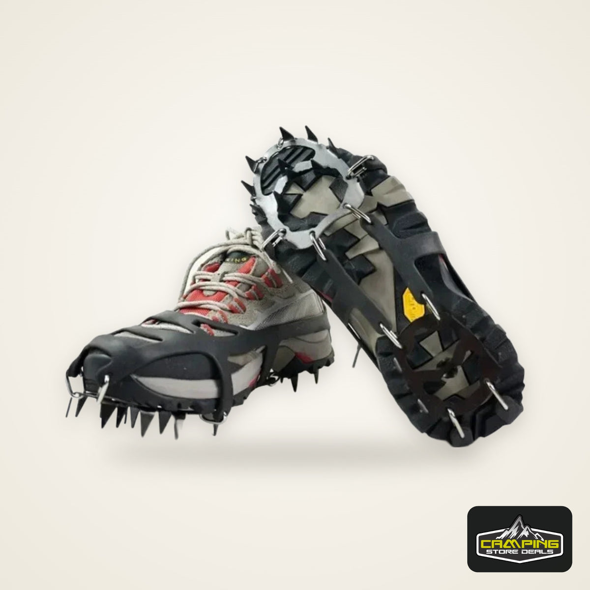 1Pair Professional Climbing Crampons 18 Studs Anti-Skid Ice Snow Walking Shoes Spike Grip Winter Outdoor Equipment Camping Gear