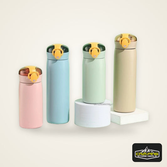 1pc 320/460ML Stainless Steel Thermal Bottle Portable Kids Straw Mug Cold and Hot Thermal Thermos Student Water Bottle