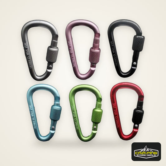 1PC Aluminum Alloy Carabiner Safety Buckle Keychain With Lock Climbing Button D-shape Carabiner Camping Hiking Hook Multi Colors
