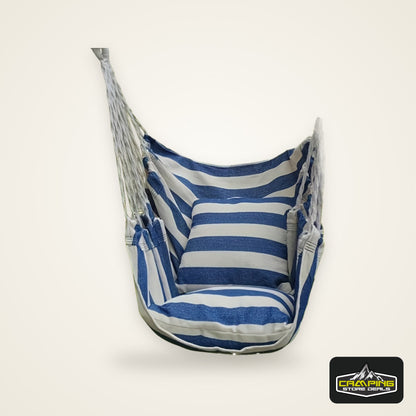 1pc Outdoor Hammock Chair Leisure Swing Hanging Chair Canvas Without Pillow And Cushion Indoor Outdoor Hammock Garden Leisure Furniture Hammocks, OPP Sealed Bag