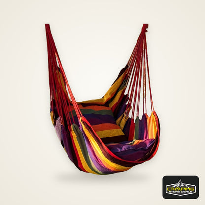 1pc Outdoor Hammock Chair Leisure Swing Hanging Chair Canvas Without Pillow And Cushion Indoor Outdoor Hammock Garden Leisure Furniture Hammocks, OPP Sealed Bag