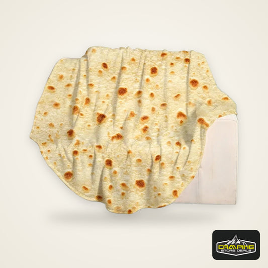 1pc Soft and Warm Mexican Tortilla Print Flannel Blanket for Couch, Sofa, Office, Bed, Camping, and Traveling