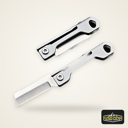 1Pc Stainless Steel Mini Folding Knife - Multi-Function Pocket Tool Keychain for Outdoor Camping & EDC