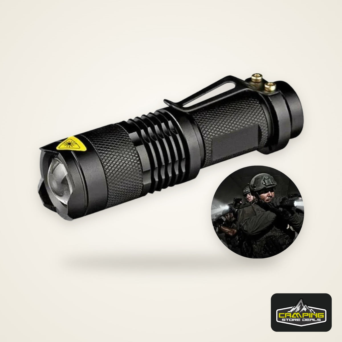 1x Waterproof Tactical Flashlights Portable LED Camping Lamps 3-Mode Handheld Powerful LED Torch Light Lanterns Self Defense