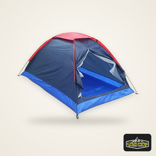 2 People Outdoor Travel Camping Single Layer Tent with Bag for Outdoor Camping Traveling for Summer Spring Autumn 3 Seasons