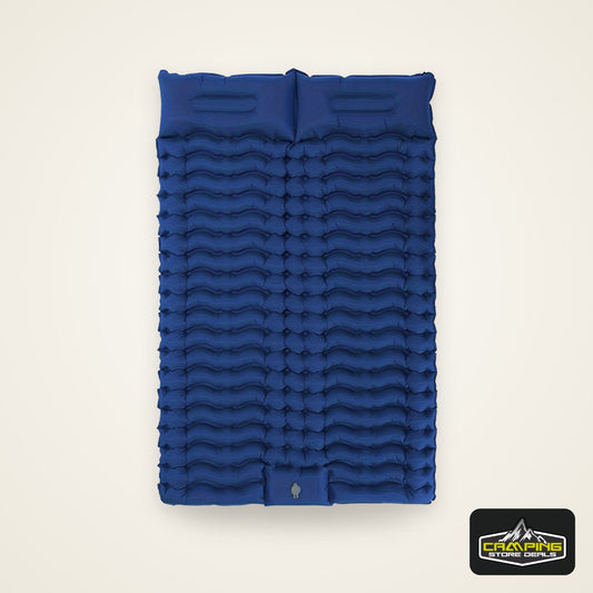 2 Person Ultralight Inflating Double Sleeping Pad For Camping With Pillow, Waterproof Camping Mattress, Foot Pump, Backpacking Hiking Tent Car Outdoor