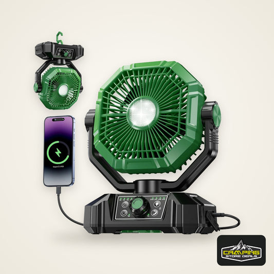 20000mAh Camping Fan with LED Lantern 8 Speed Desk Fan with Remote Portable Outdoor Fan with Hook for Tent Power Outages Jobsite