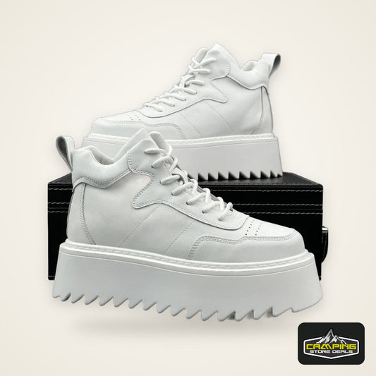 2025 Men’s High Top Sneakers – Leather Platform Casual Shoes | Outdoor Breathable Running & Fashion Trainers